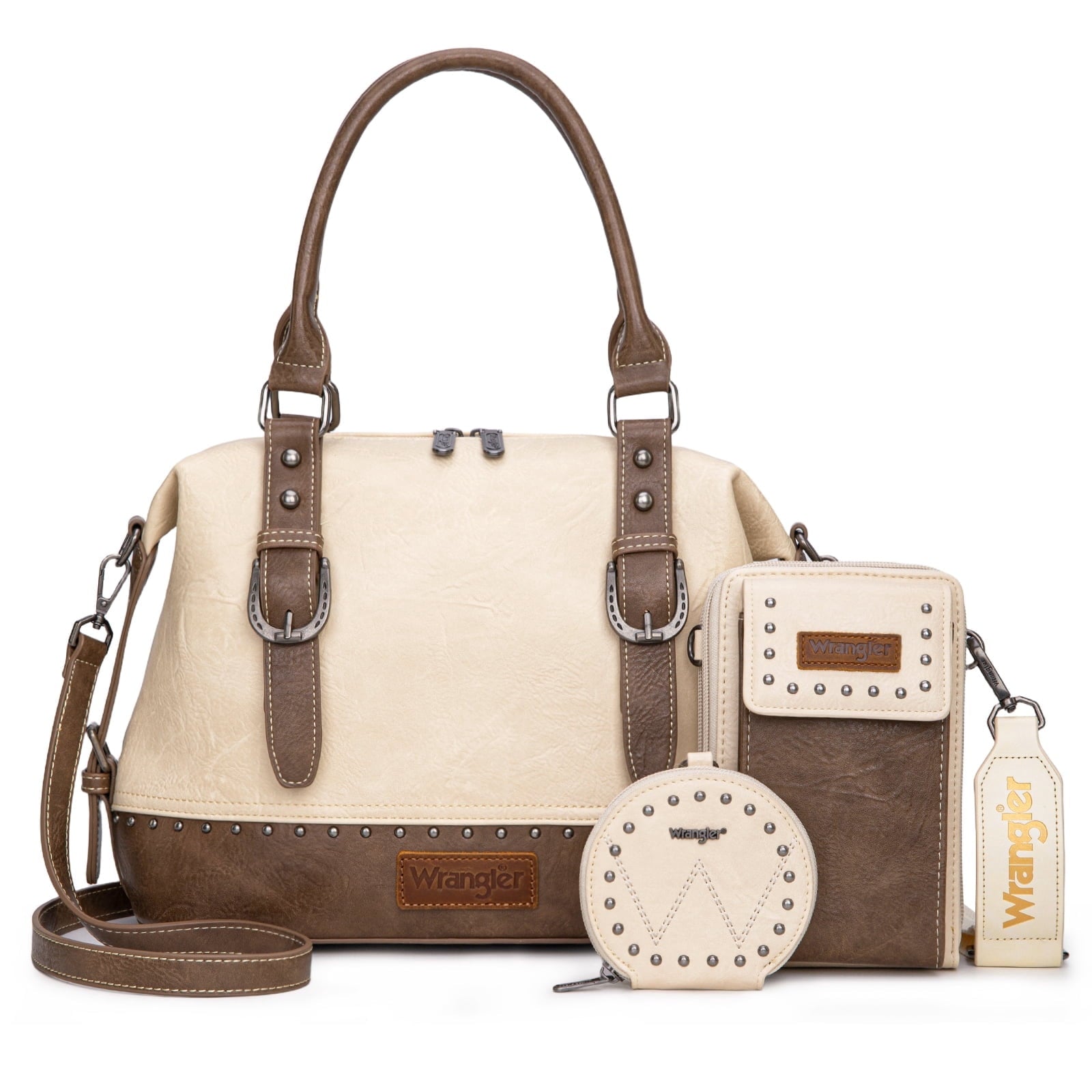 Wrangler 3Pcs Doctor Bag Sets for Women Top-Handle Satchel Bag with Cell Phone Handbags & Coin Purse