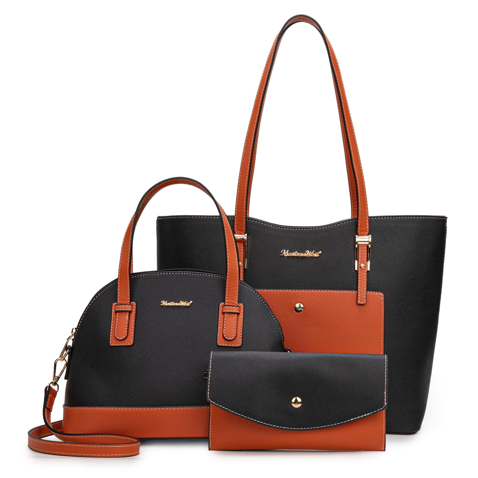 Montana West 3PCS Purses Set for Women Tote Bag Handbag Wallet Set Shoulder Satchel Bags Crossbody Bags