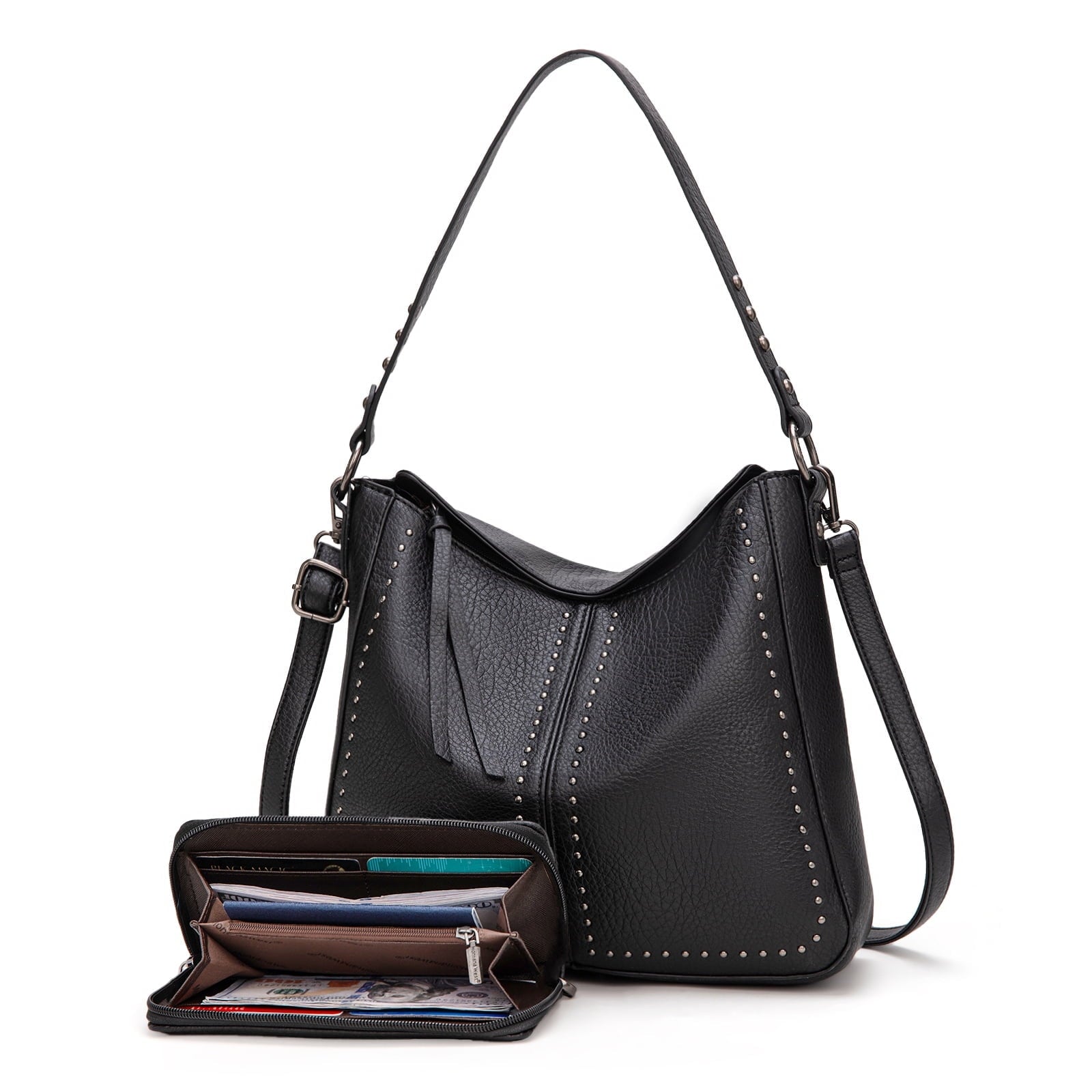 Montana West Purse and Wallet 2Pcs Set Hobo Crossbody Bag for Women Shoulder Handbags with Adjustable Strap