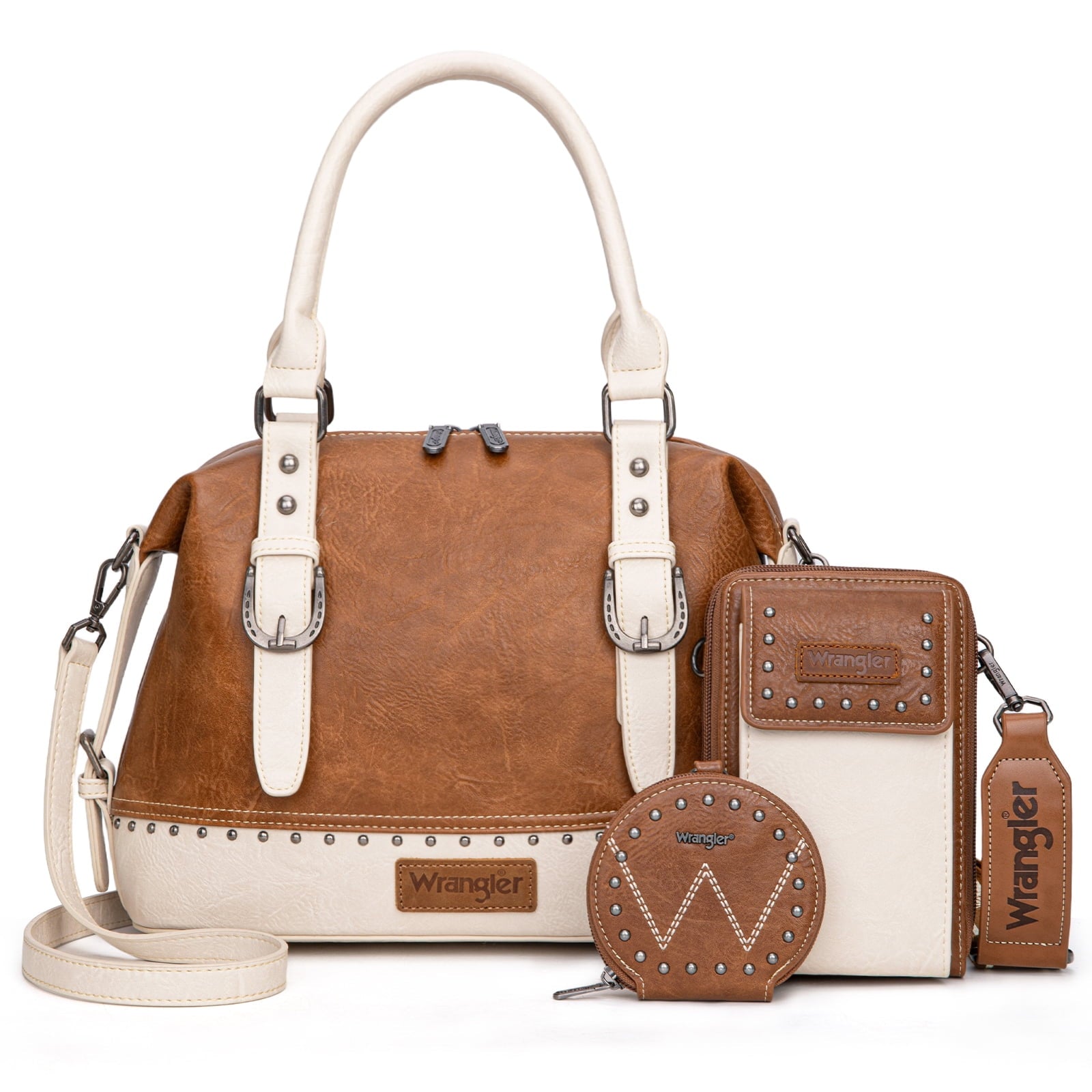 Wrangler 3Pcs Doctor Bag Sets for Women Top-Handle Satchel Bag with Cell Phone Handbags & Coin Purse