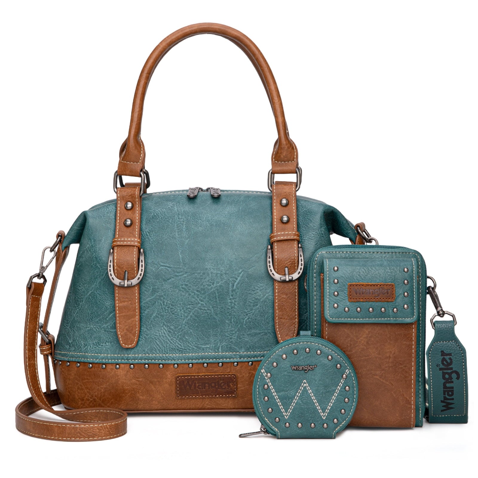 Wrangler 3Pcs Doctor Bag Sets for Women Top-Handle Satchel Bag with Cell Phone Handbags & Coin Purse