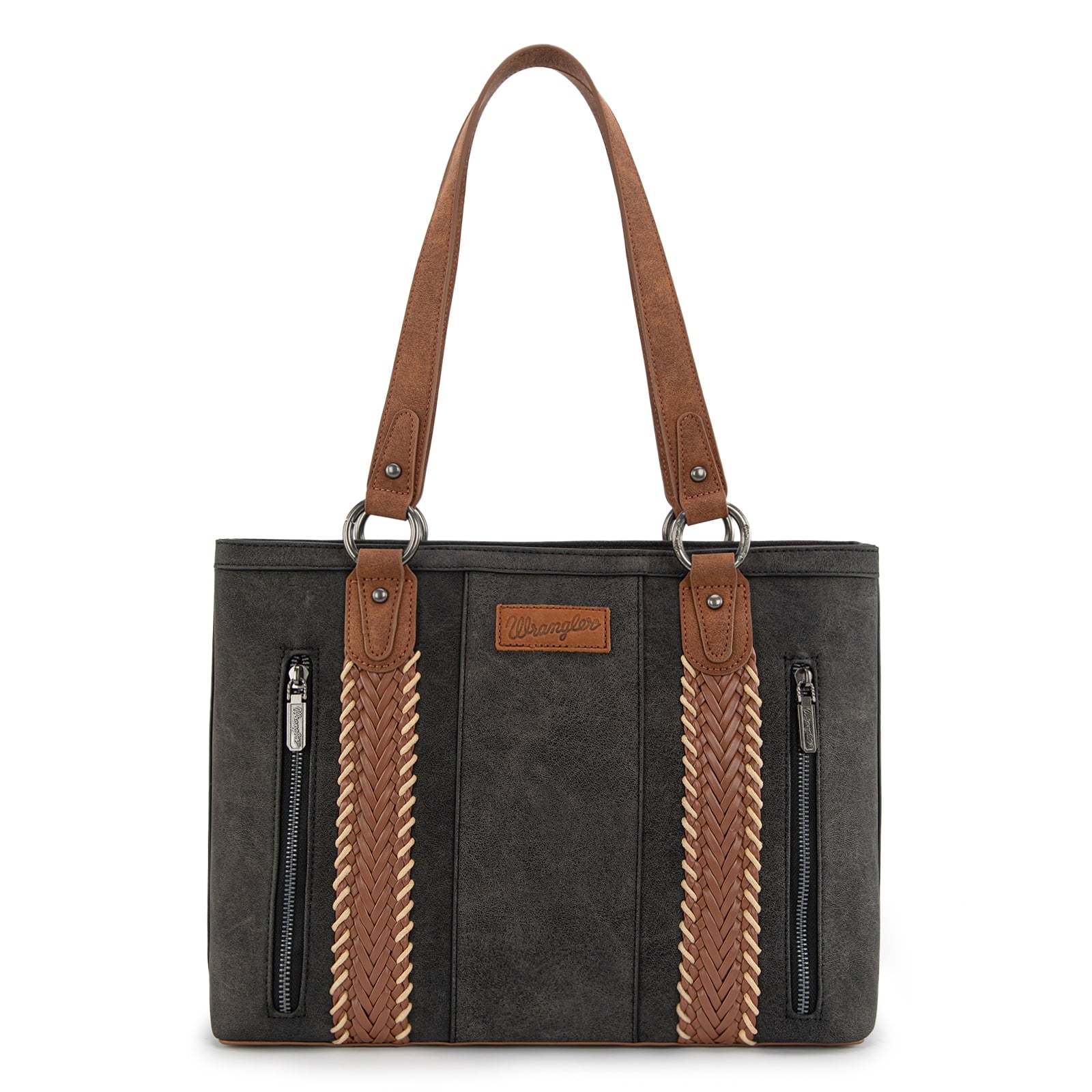 Wrangler Distressed Tote Bag for Women Western Purse Multi Pockets Handbags and Shoulder Bag