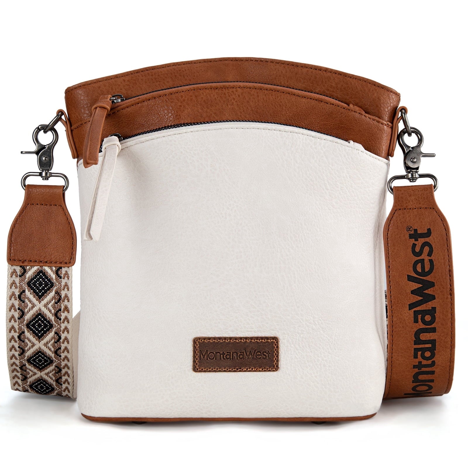 Montana West Multi Zip Pocket Large Crossbody Bag With Guitar Strap