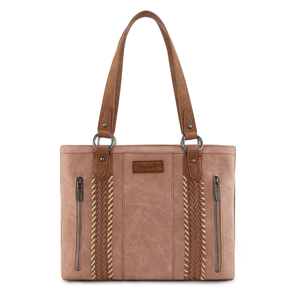 Wrangler Distressed Tote Bag for Women Western Purse Multi Pockets Handbags and Shoulder Bag