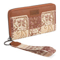 Wrangler Wristlet Wallet for Women, Vegan Leather Checkbook Wallet, RFID Paisley Designer Woman Wallet