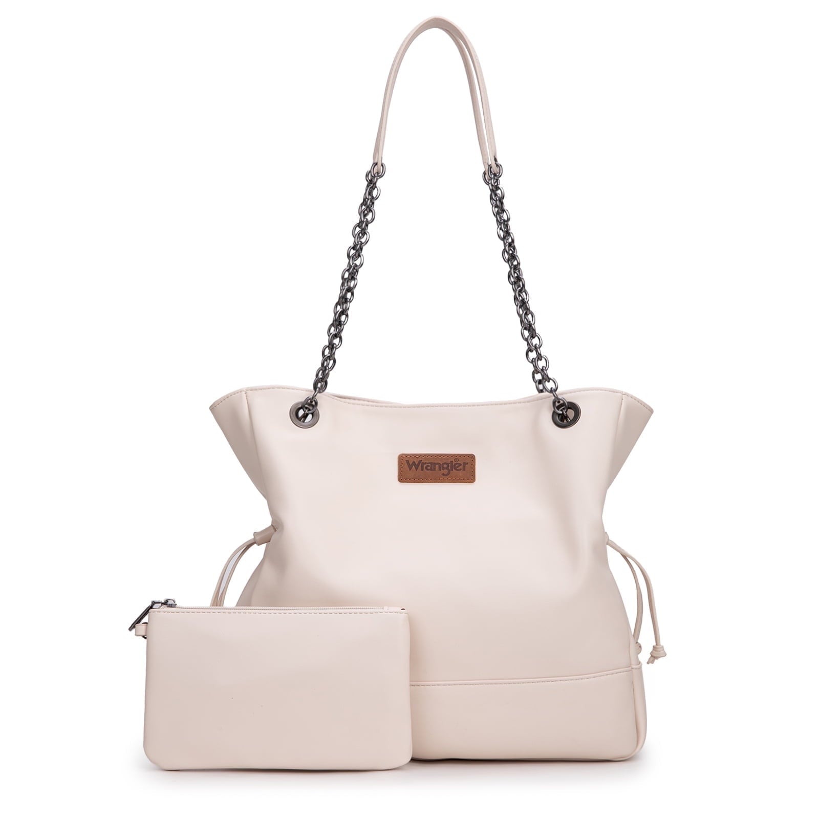 Wrangler Tote Bag for Women 2PCS Purses and Handbags Drawstring Shoulder Bag with Chain Straps