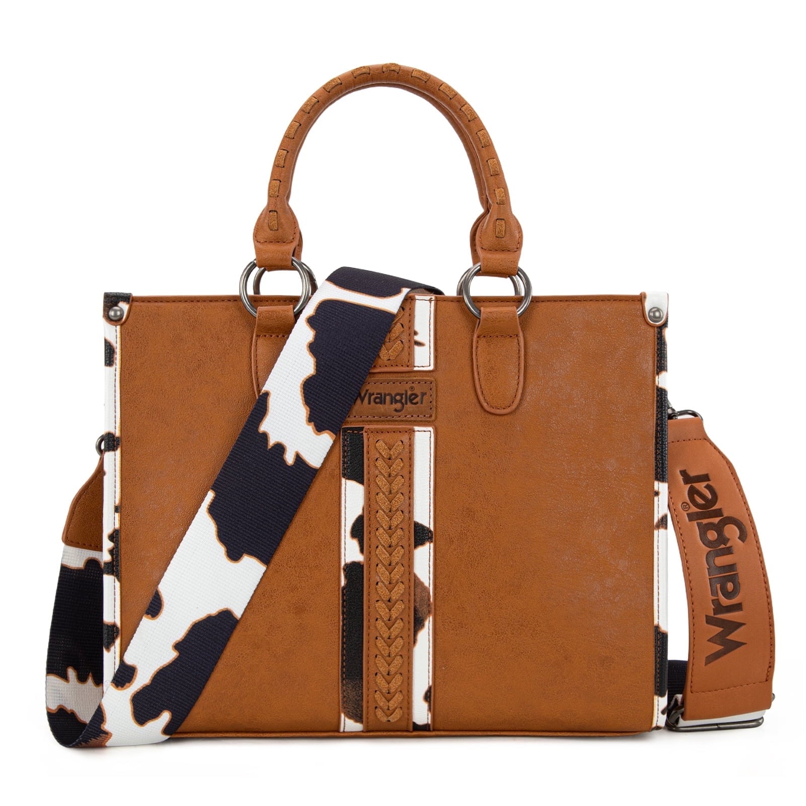 Wrangler Cow Print Tote Bag for Women Western Purse Boho Top Handle Satchel Handbag