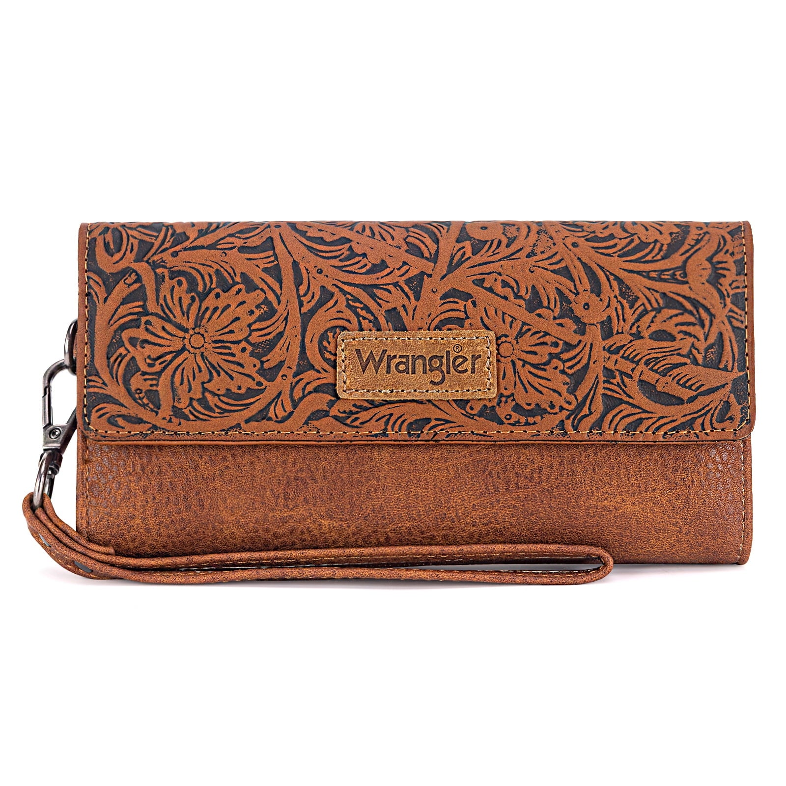 Wrangler Western Wallets for Women Trifold Wristlet Wallets Large Capacity Women Clutch Wallet with Coin Purse