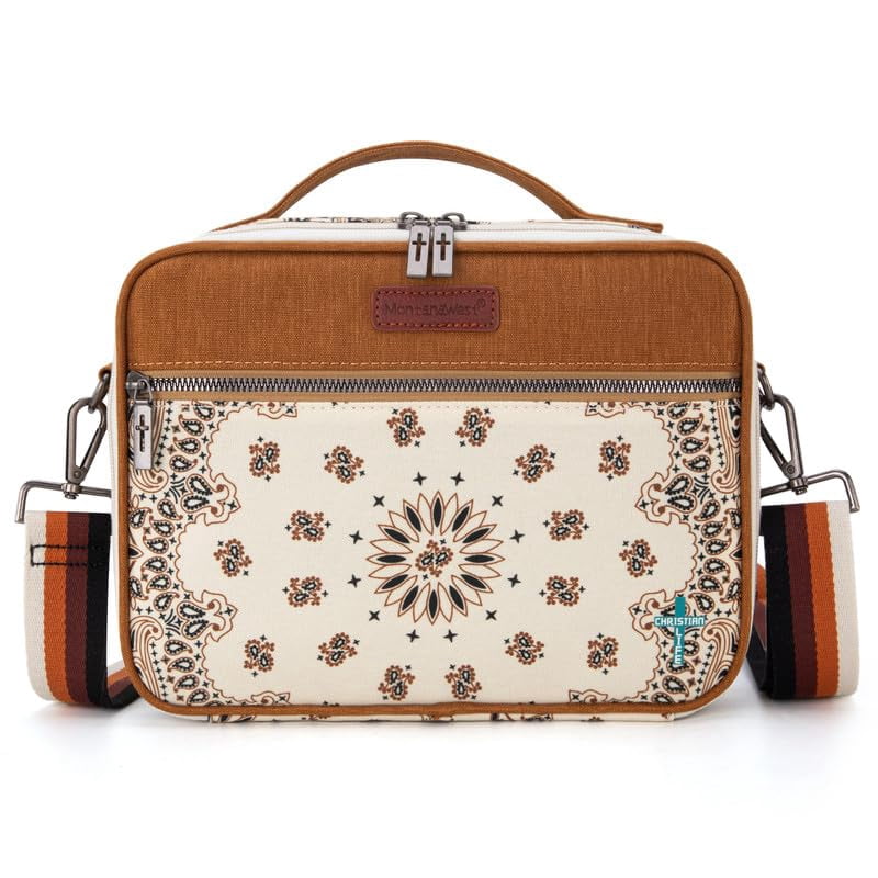 Montana West Bible Cover with Leather Bookmark Crossbody Church Protective Book Bag