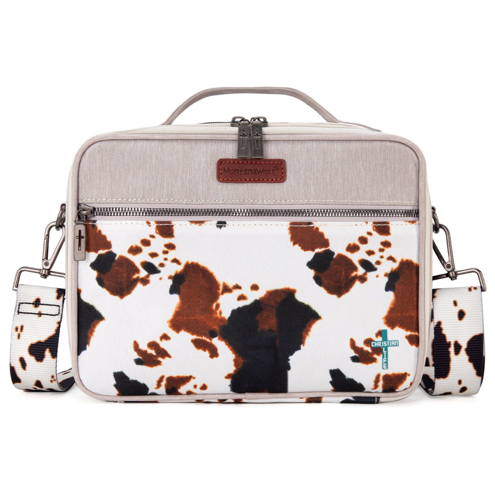 Montana West Bible Cover with Leather Bookmark Crossbody Church Protective Book Bag