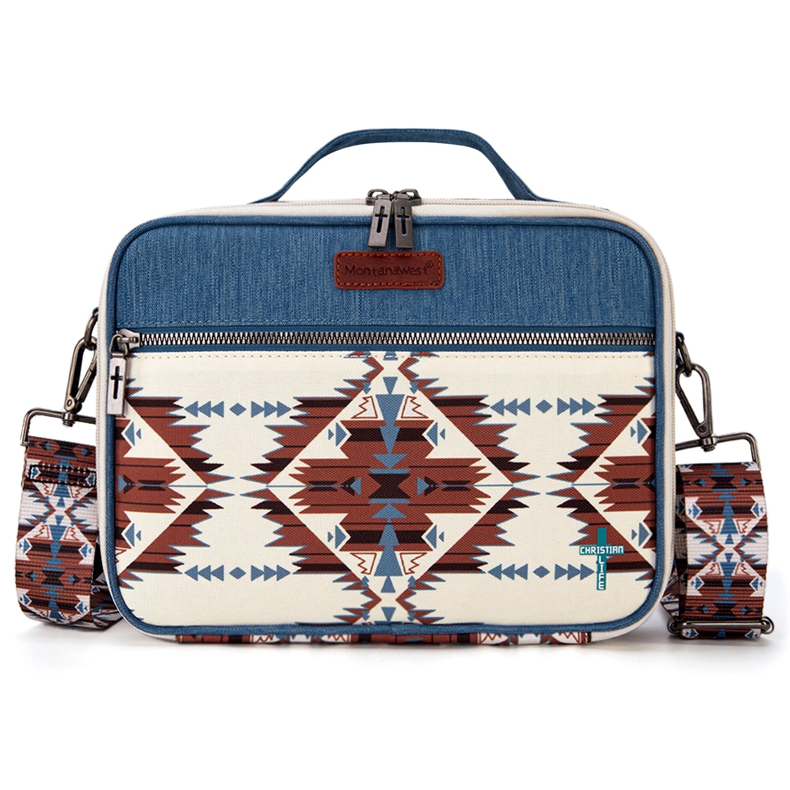 Montana West Bible Cover with Leather Bookmark Crossbody Church Protective Book Bag