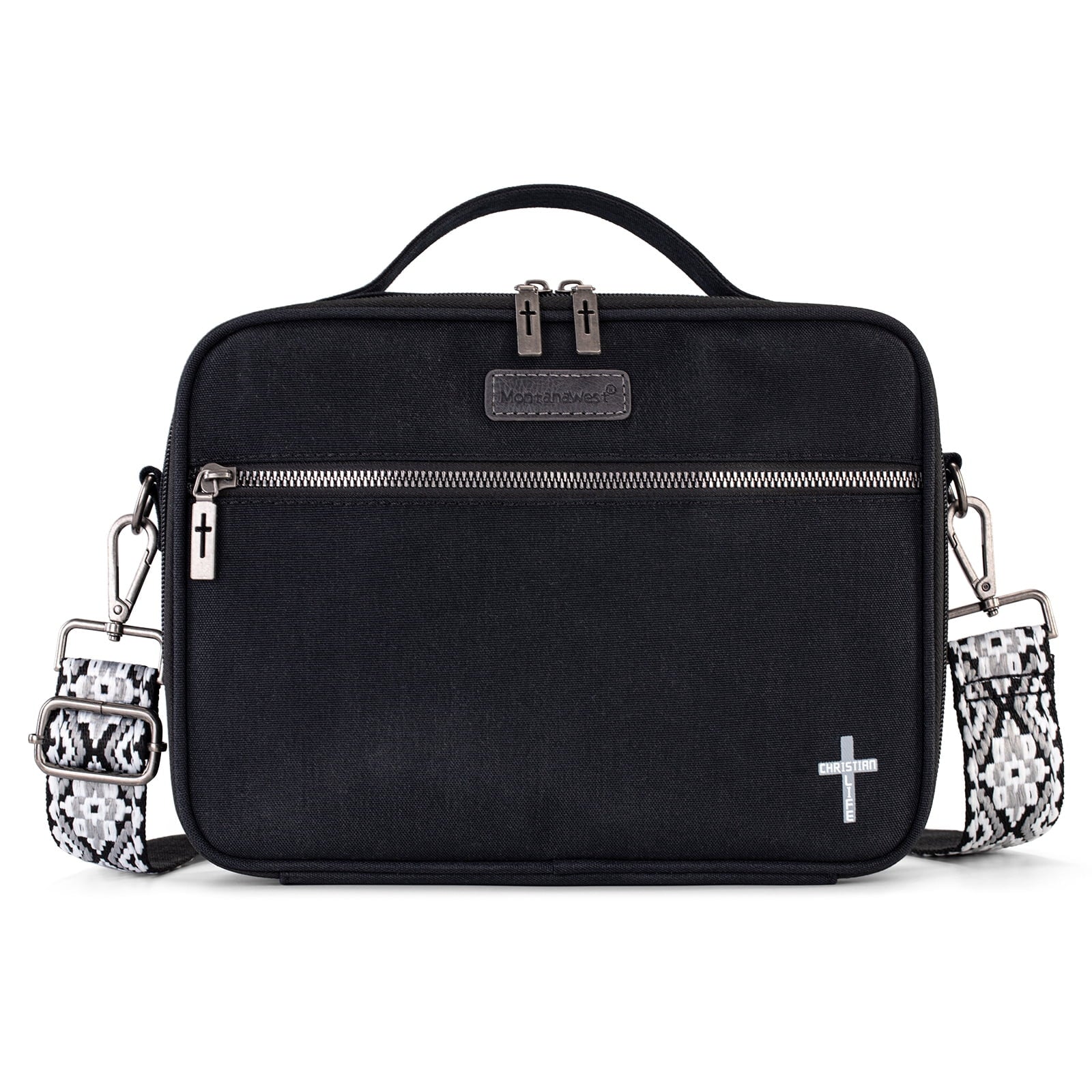 Montana West Bible Cover with Leather Bookmark Crossbody Church Protective Book Bag