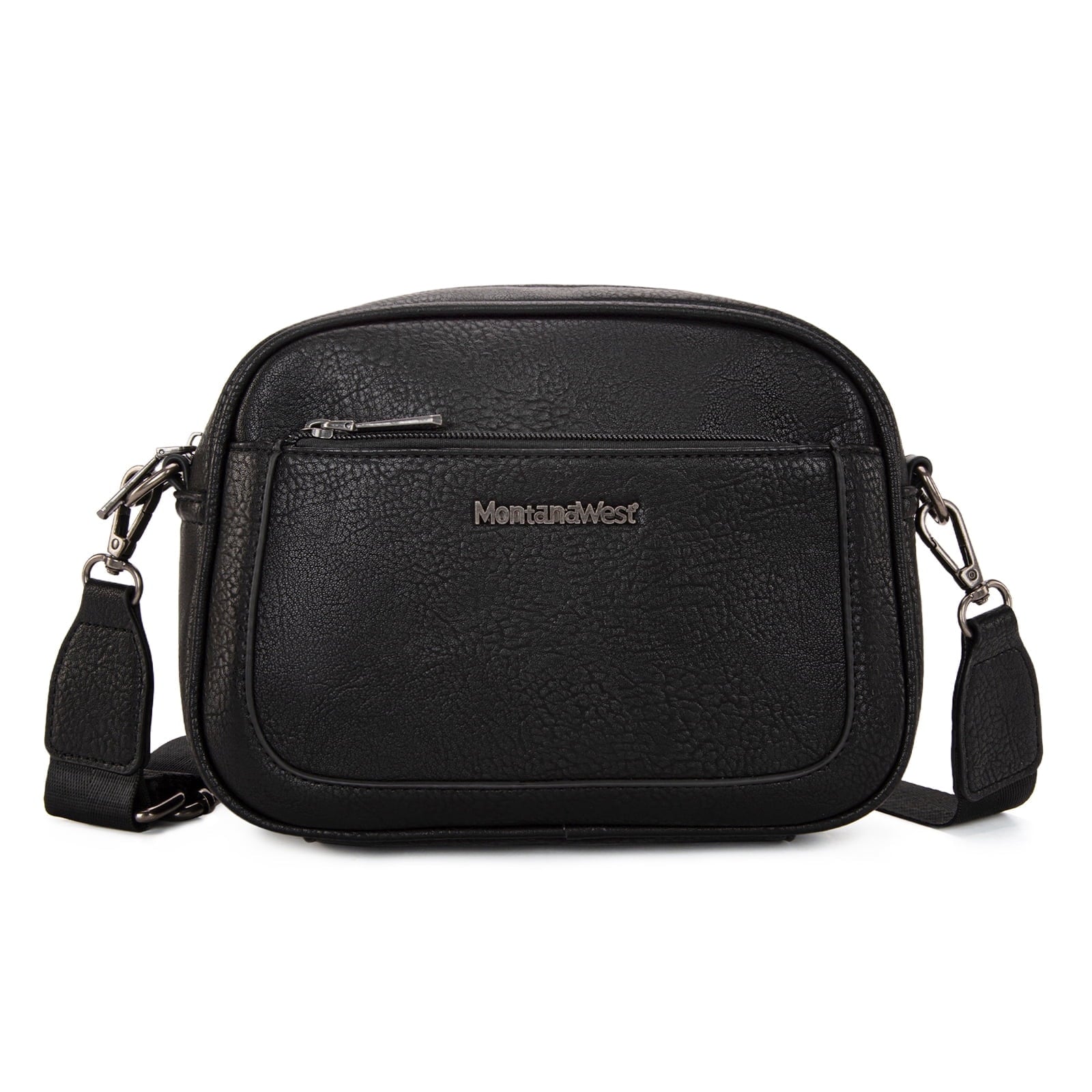 Montana West Small Crossbody Bags for Women Cow Print Purse Triple Zip Shoulder Handbags with Wide Strap