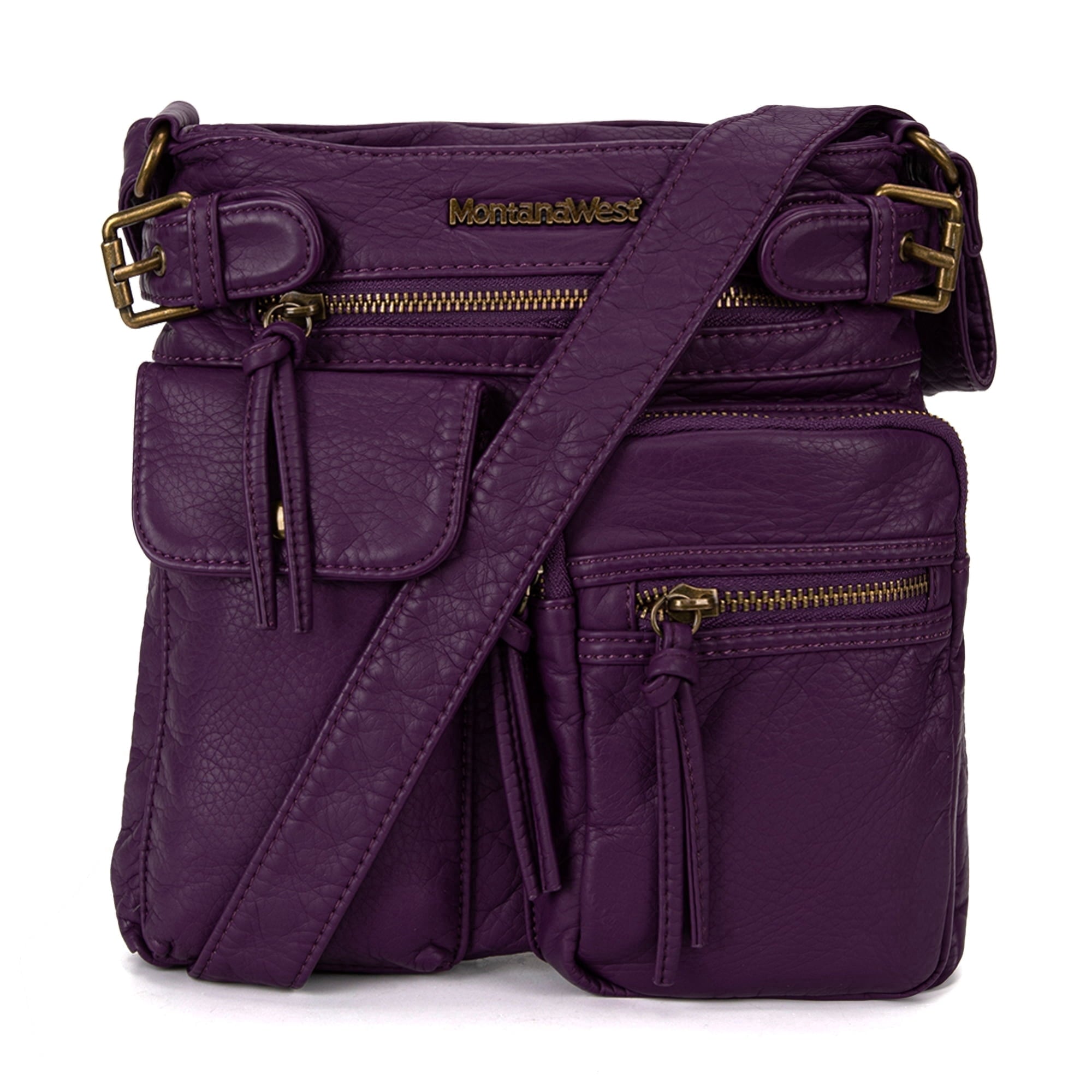 Montana West Crossbody Bag for Women Soft Washed Leather Multi Pocket Shoulder Purses
