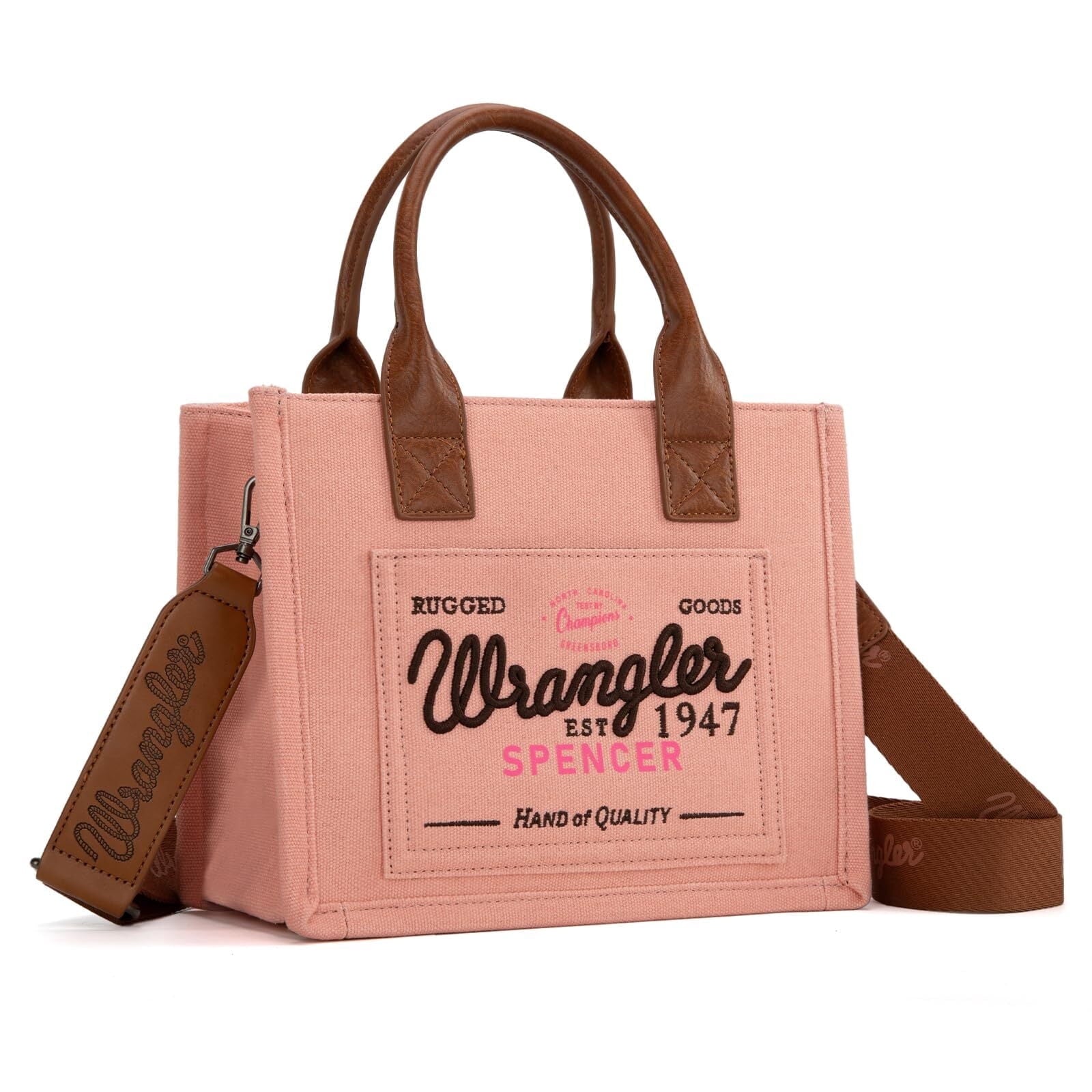 Wrangler Tote Bag for Women Retro Canvas Top Handle Purses and Handbags