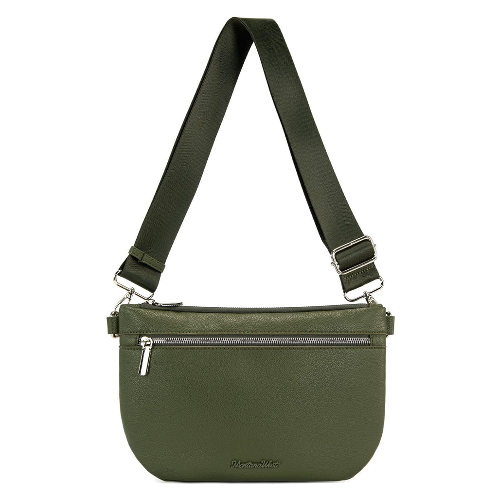 Montana West Crossbody Bag for Women with Dual Zipper Pockets