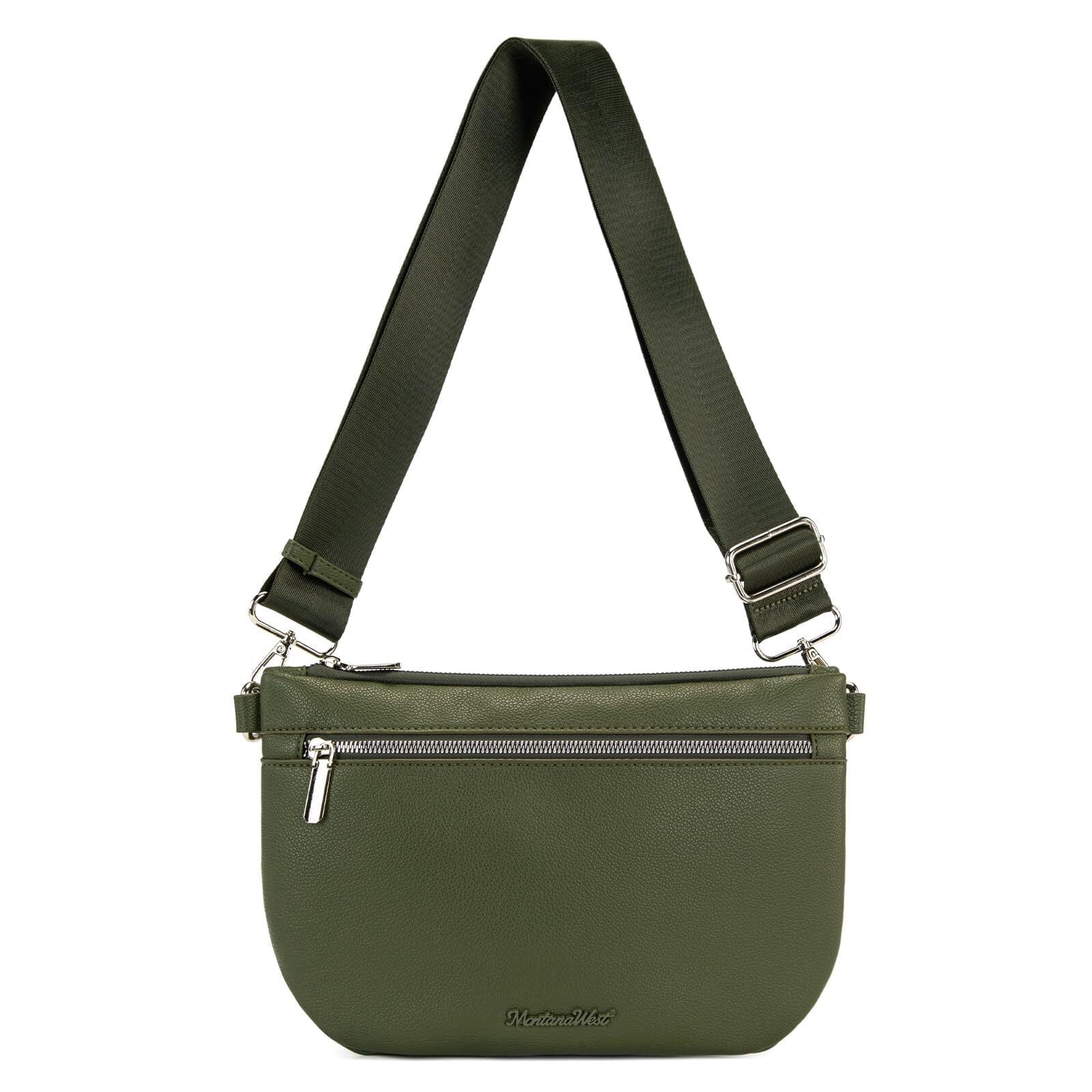 Montana West Crossbody Bag for Women with Dual Zipper Pockets