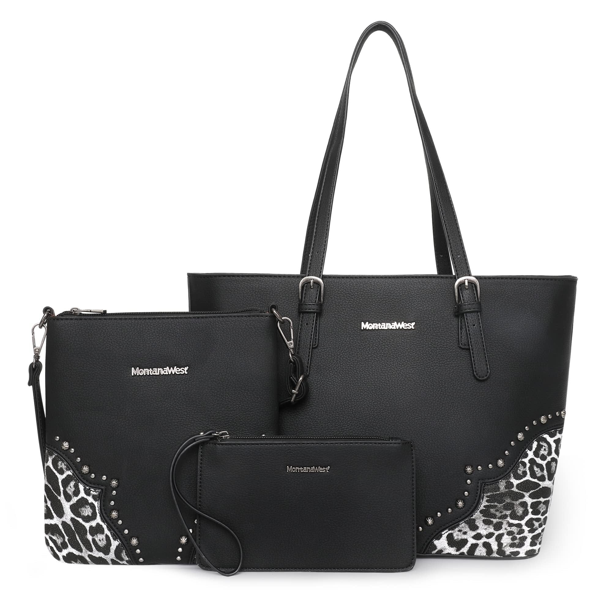 Montana West Purses for Women Tote Bag 3Pcs Set Leopard Print Satchel Handbags