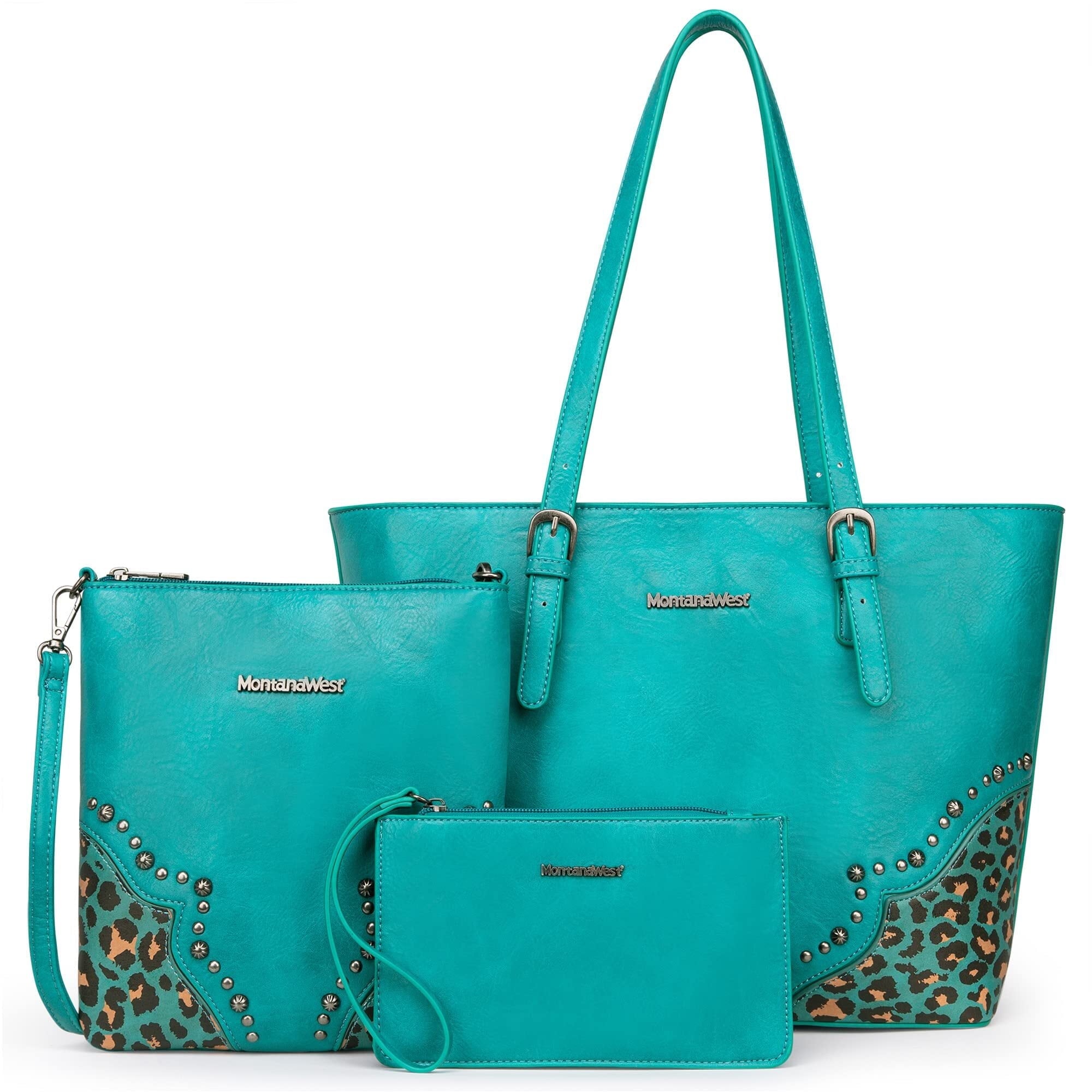 Montana West Purses for Women Tote Bag 3Pcs Set Leopard Print Satchel Handbags