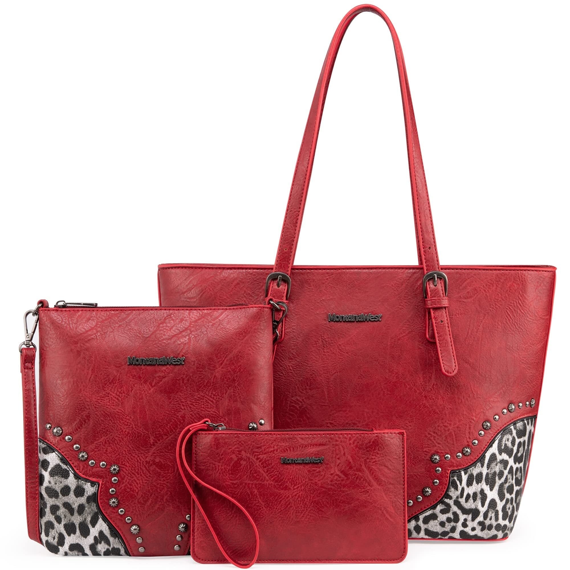 Montana West Purses for Women Tote Bag 3Pcs Set Leopard Print Satchel Handbags
