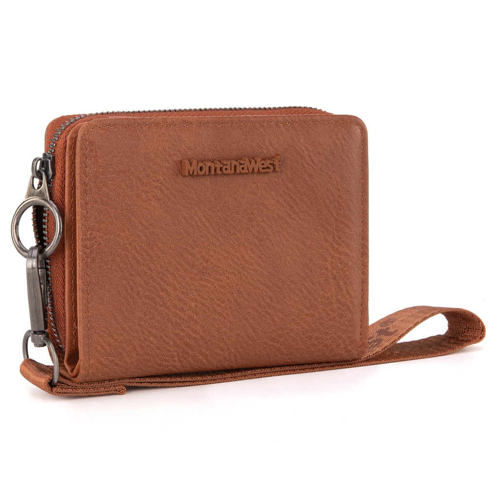 Montana West Small Wallet Woman with a Detachable Wristlet Brown Women's Wallet with Rfid Blocking Lining Minimalist Lightweight & Easy to Carry