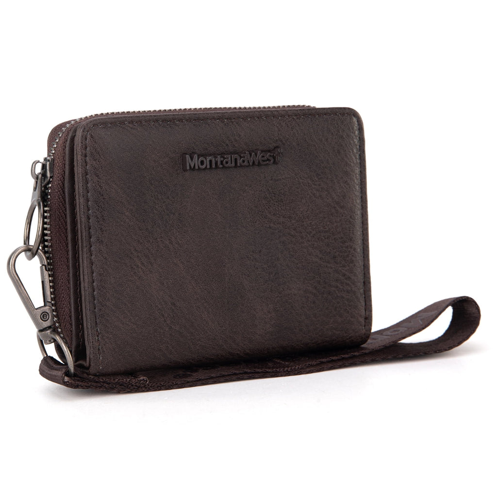 Montana West Small Wallet Woman with a Detachable Wristlet Brown Women's Wallet with Rfid Blocking Lining Minimalist Lightweight & Easy to Carry