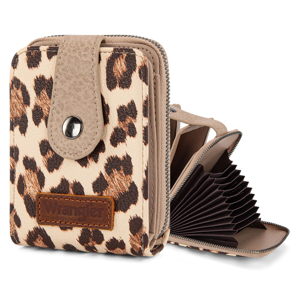 Wrangler Credit Card Holder Small Wallets for Women Compact Credit Card Case With Smooth Zipper and ID Window