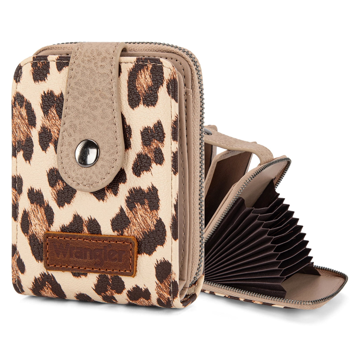 Wrangler Credit Card Holder Small Wallets for Women Compact Credit Card Case With Smooth Zipper and ID Window