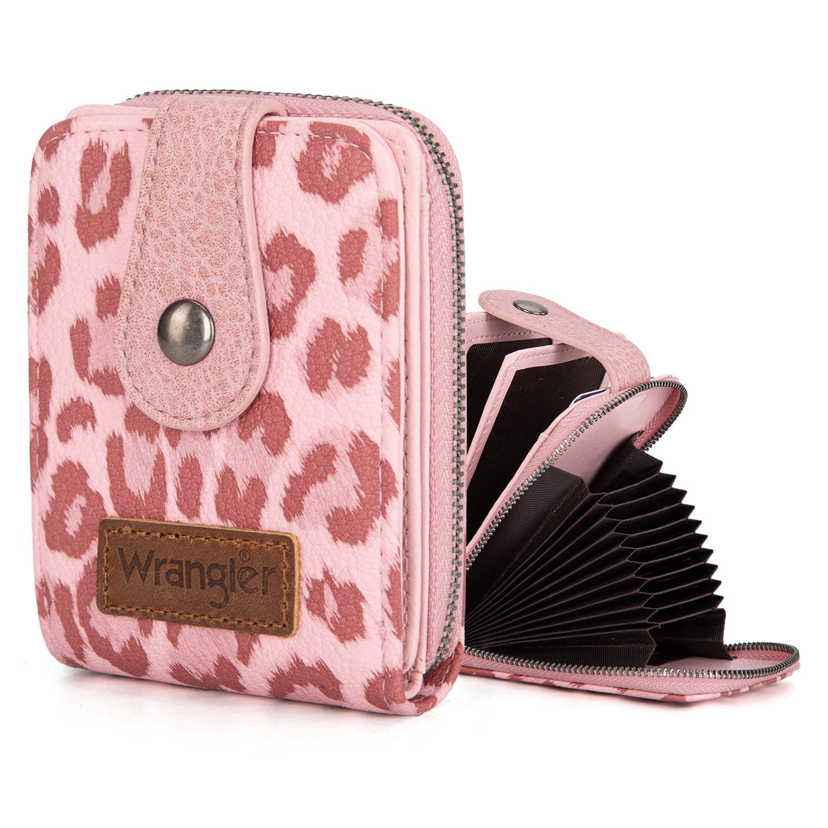 Wrangler Credit Card Holder Small Wallets for Women Compact Credit Card Case With Smooth Zipper and ID Window