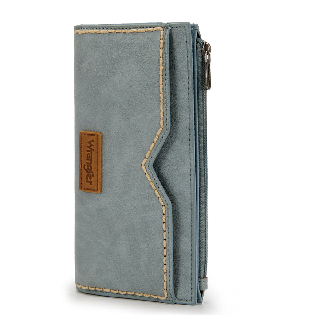 Wrangler Women's Wallets Bifold RFID Blocking Wallets for Women Clutch Crdeit Card Holder with Zipper Coin Pockets