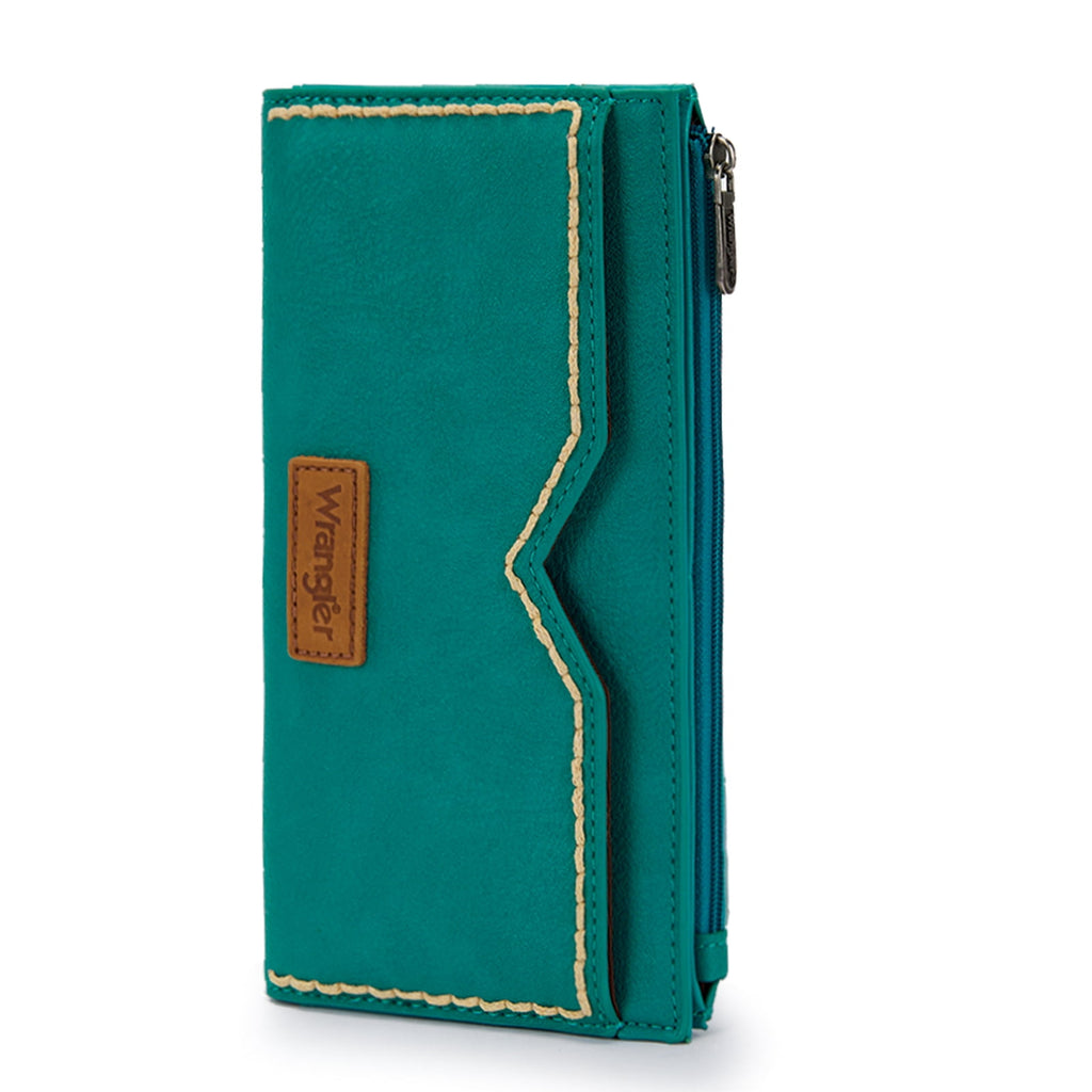 Wrangler Women's Wallets Bifold RFID Blocking Wallets for Women Clutch Crdeit Card Holder with Zipper Coin Pockets