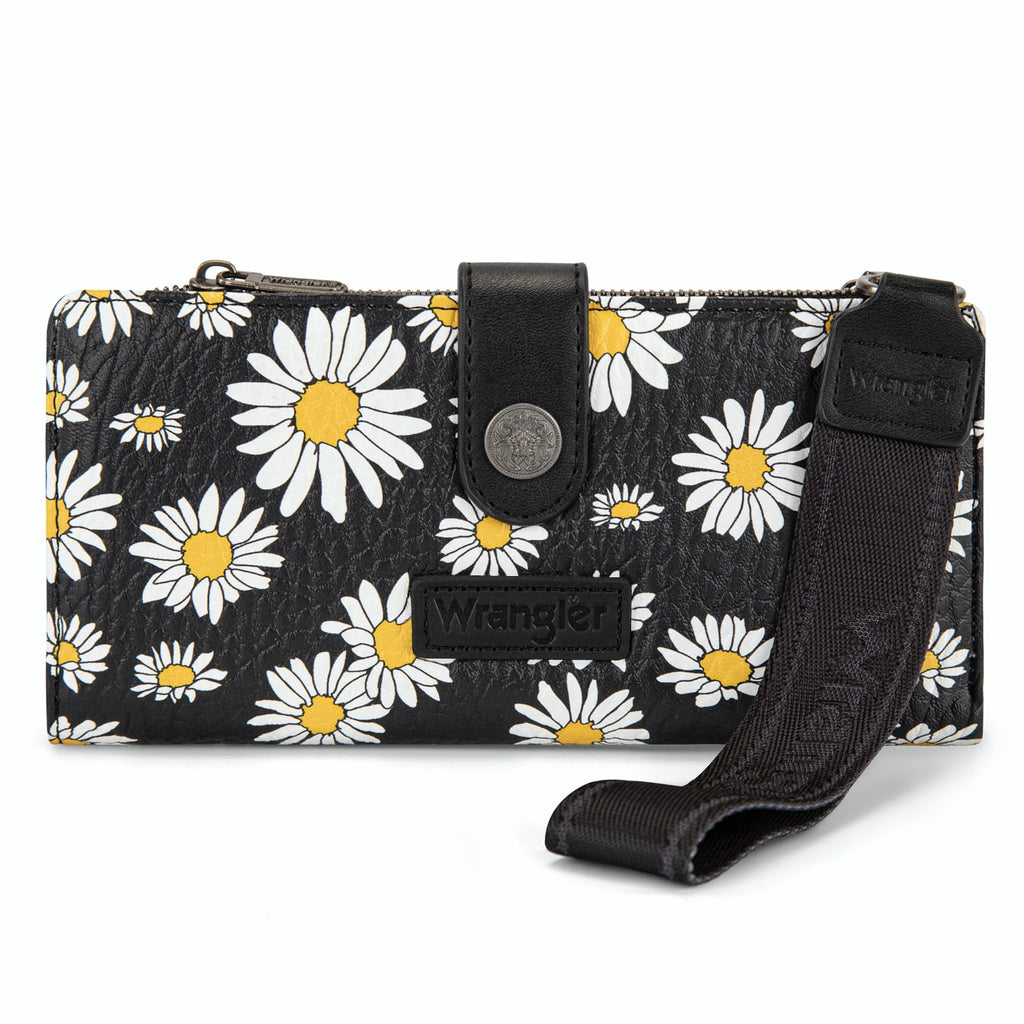 Wrangler Womens Wallet Small Rfid Blocking Wristlet Wallets Cute Bifold Ladies Wallet with Zipper Pocket
