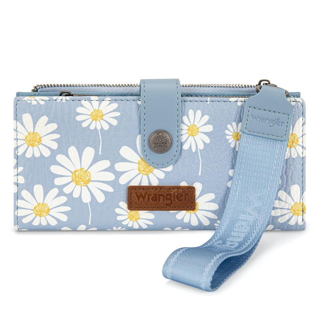 Wrangler Womens Wallet Small Rfid Blocking Wristlet Wallets Cute Bifold Ladies Wallet with Zipper Pocket