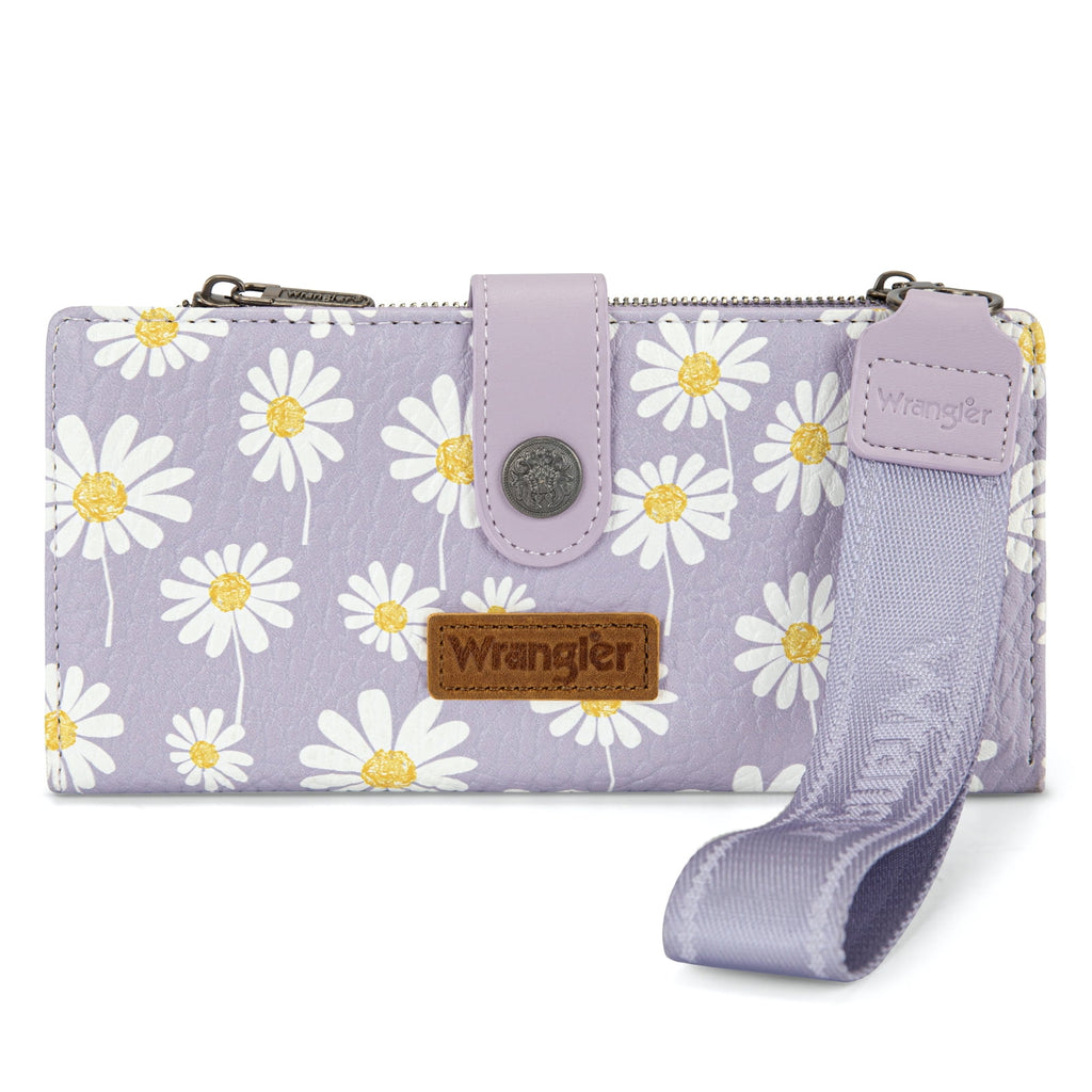 Wrangler Womens Wallet Small Rfid Blocking Wristlet Wallets Cute Bifold Ladies Wallet with Zipper Pocket