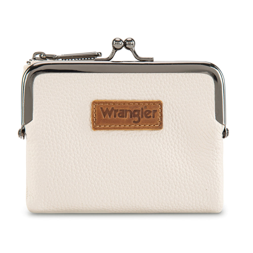 Wrangler Women's Wallet RFID Blocking Wallets Small Bifold Credit Card Holder with Kiss Clasp