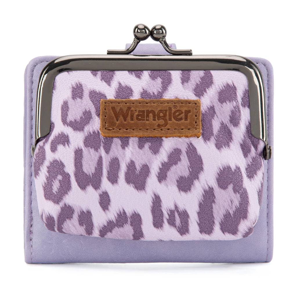 Wrangler Women's Wallet RFID Blocking Wallets Small Bifold Credit Card Holder with Kiss Clasp