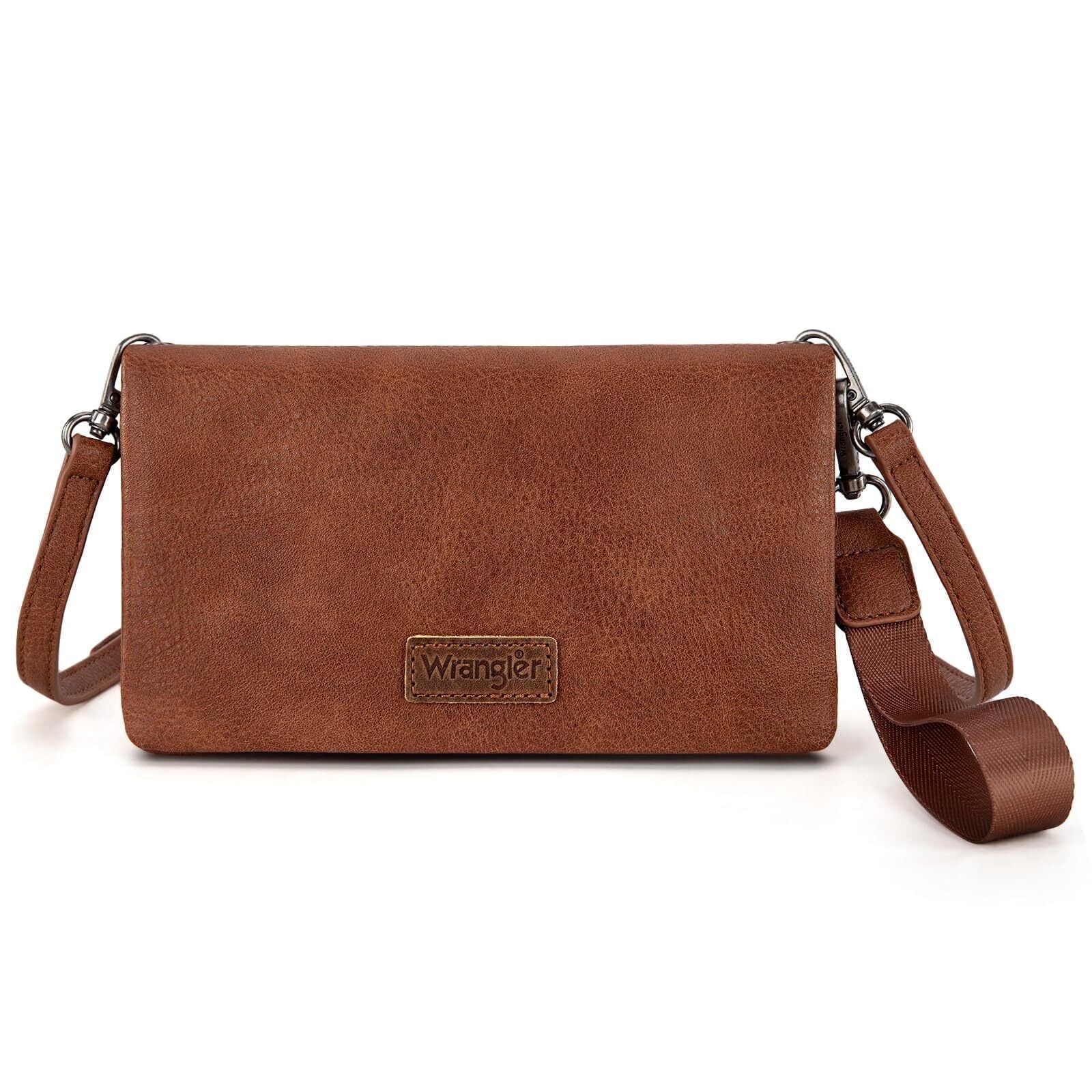 Wrangler Womens Wristlet Wallet RFID Blocking Bifold Clutch Credit Card Holder Purse with Crossbody Strap