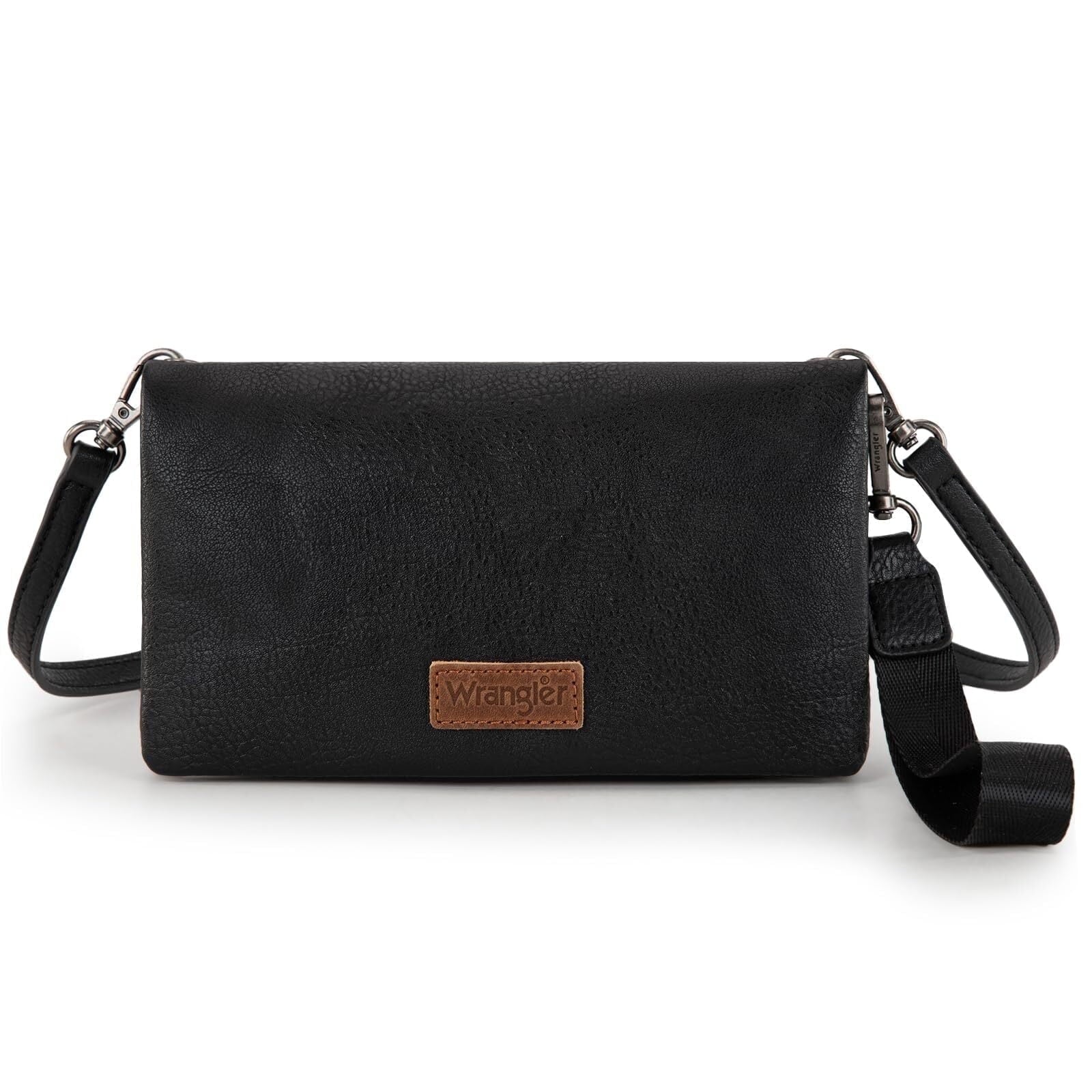 Wrangler Womens Wristlet Wallet RFID Blocking Bifold Clutch Credit Card Holder Purse with Crossbody Strap