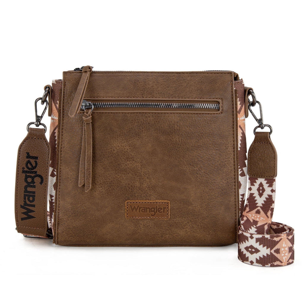 Wrangler Aztec Crossbody Purse Medium Shoulder Bags for Women Western Handbag with Guitar Strap