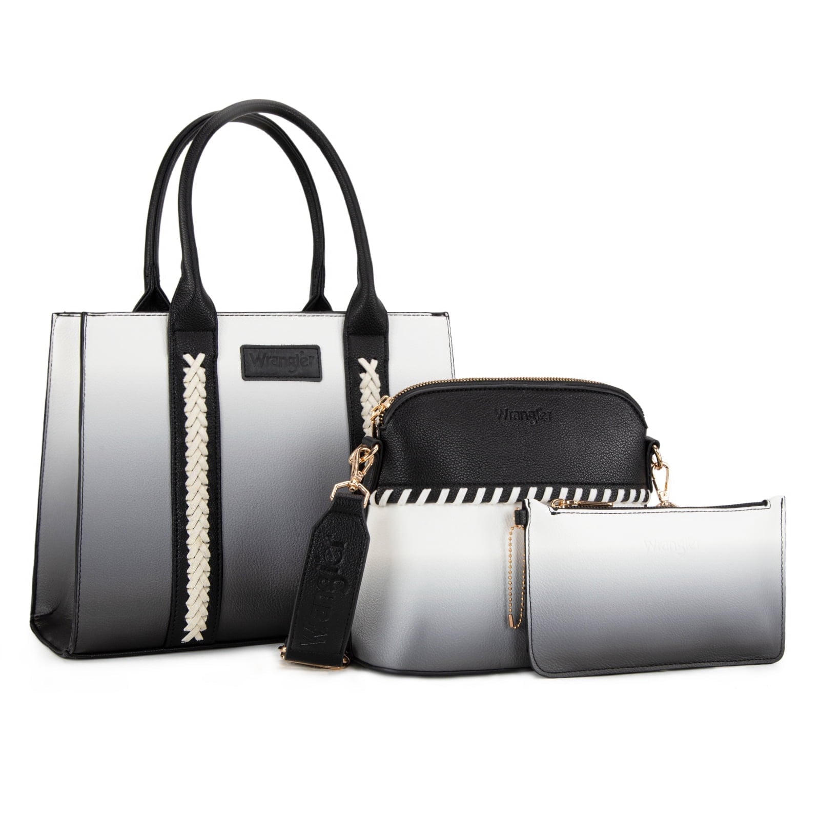 Wrangler 3Pcs Handbags Set Tote Bag & Medium Crossbody Purse & Wallet