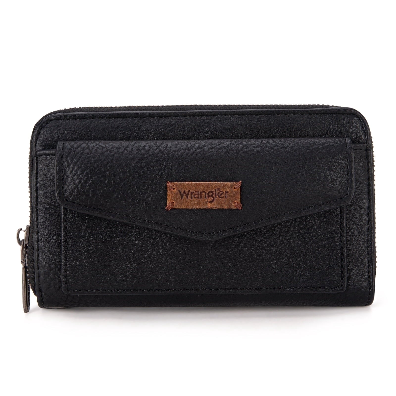 Wrangler Large Capacity Wallets Women with Wristlet and Metal Smooth Zipper