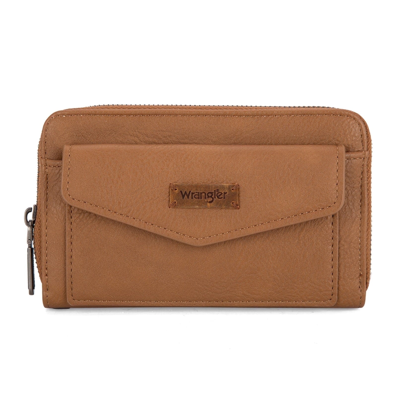 Wrangler Large Capacity Wallets Women with Wristlet and Metal Smooth Zipper