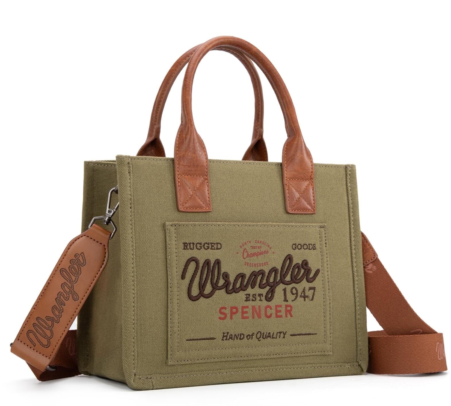 Wrangler Tote Bag for Women Retro Canvas Top Handle Purses and Handbags