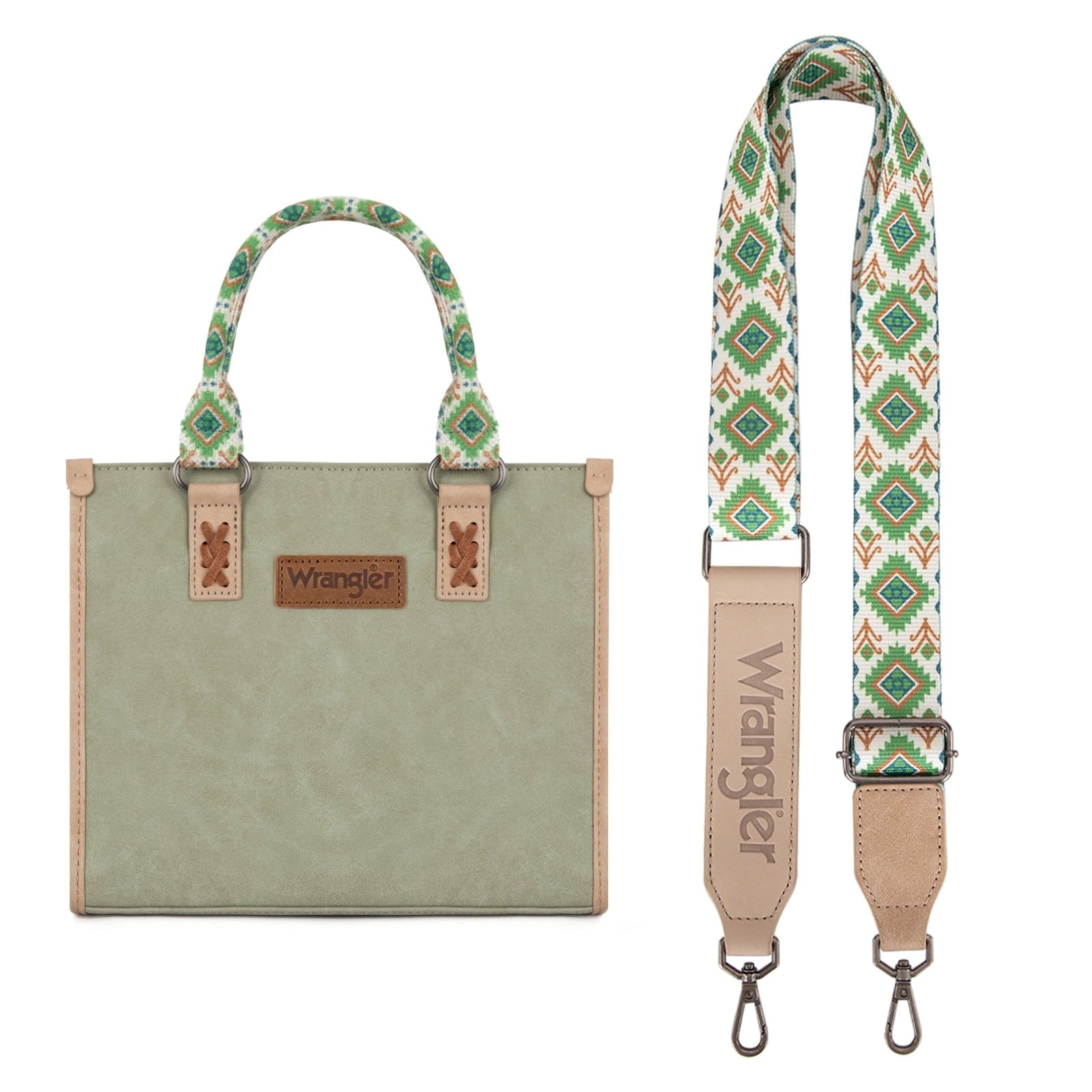 Wrangler Tote Bag for Women Western Retro Purse Top Handle Handbags with Aztec Strap
