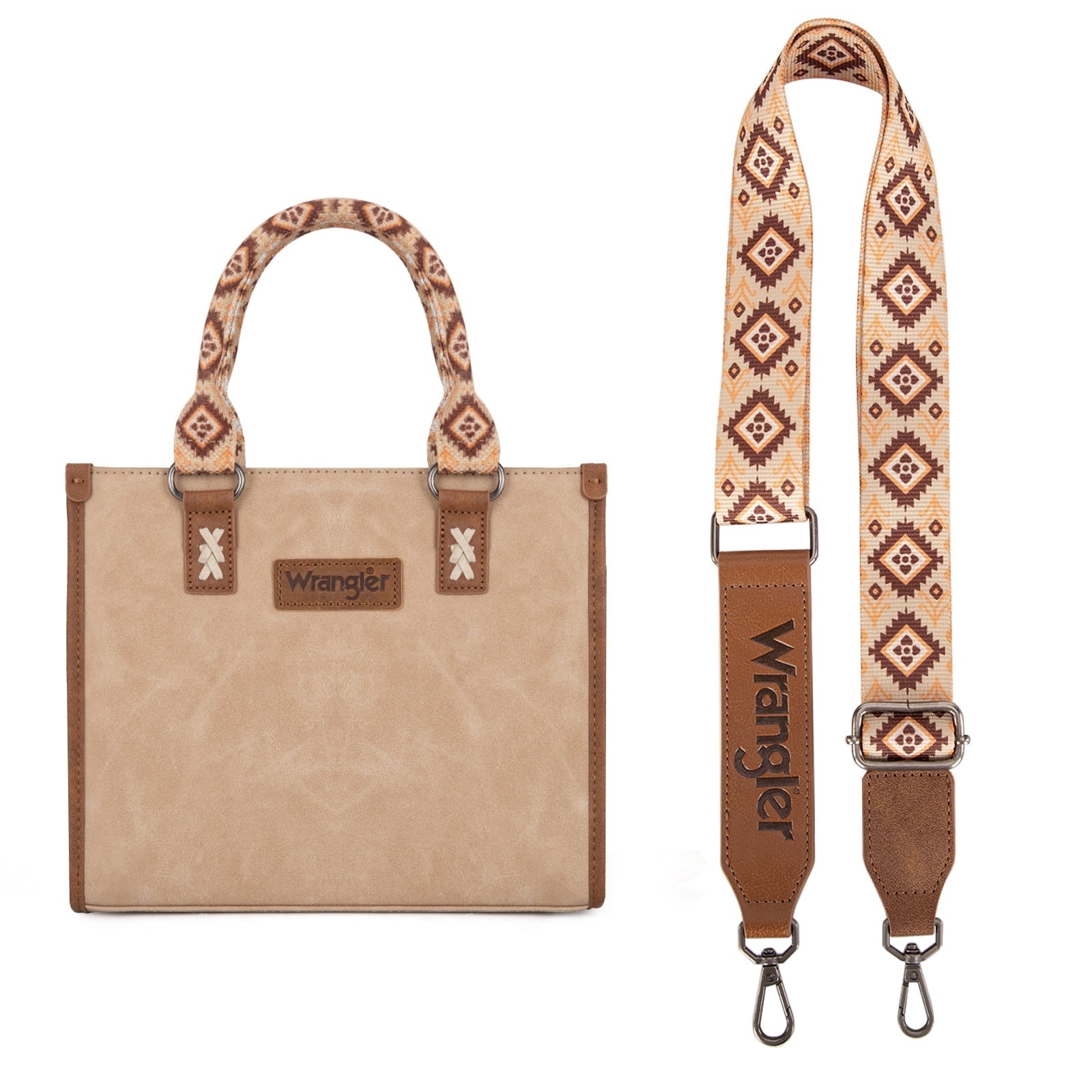 Wrangler Tote Bag for Women Western Retro Purse Top Handle Handbags with Aztec Strap