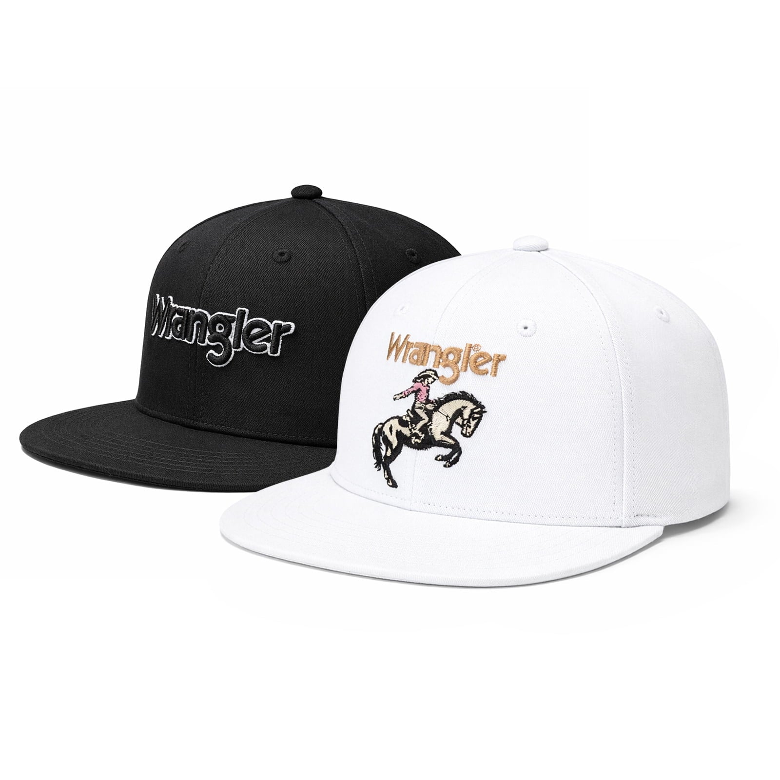 Wrangler Baseball Cap Hat Set for Men and Women Unisex Trucker Hat Breathable Mesh Structured 7-Panel Adjustable Snapback Cap