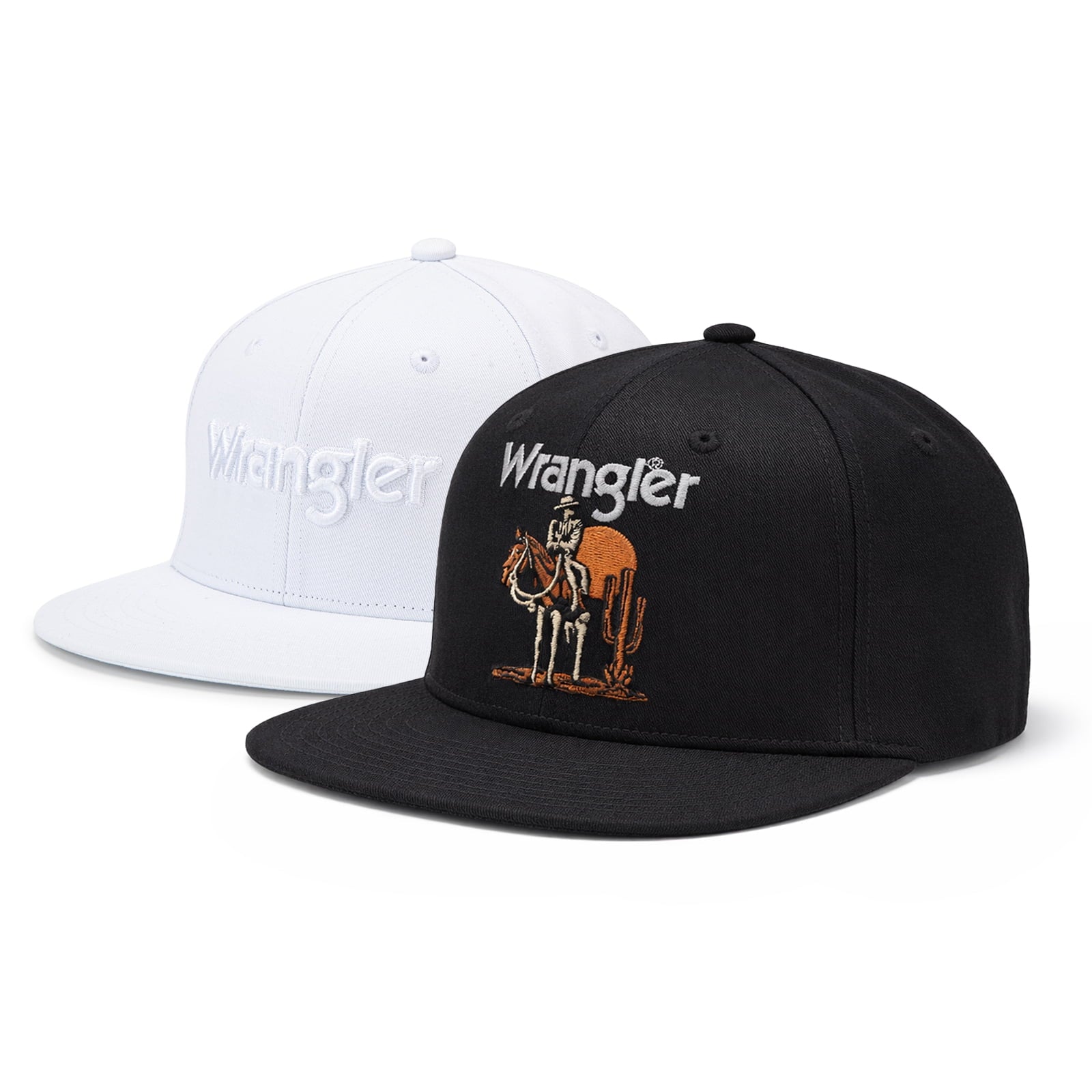 Wrangler Baseball Cap Hat Set for Men and Women Unisex Trucker Hat Breathable Mesh Structured 7-Panel Adjustable Snapback Cap