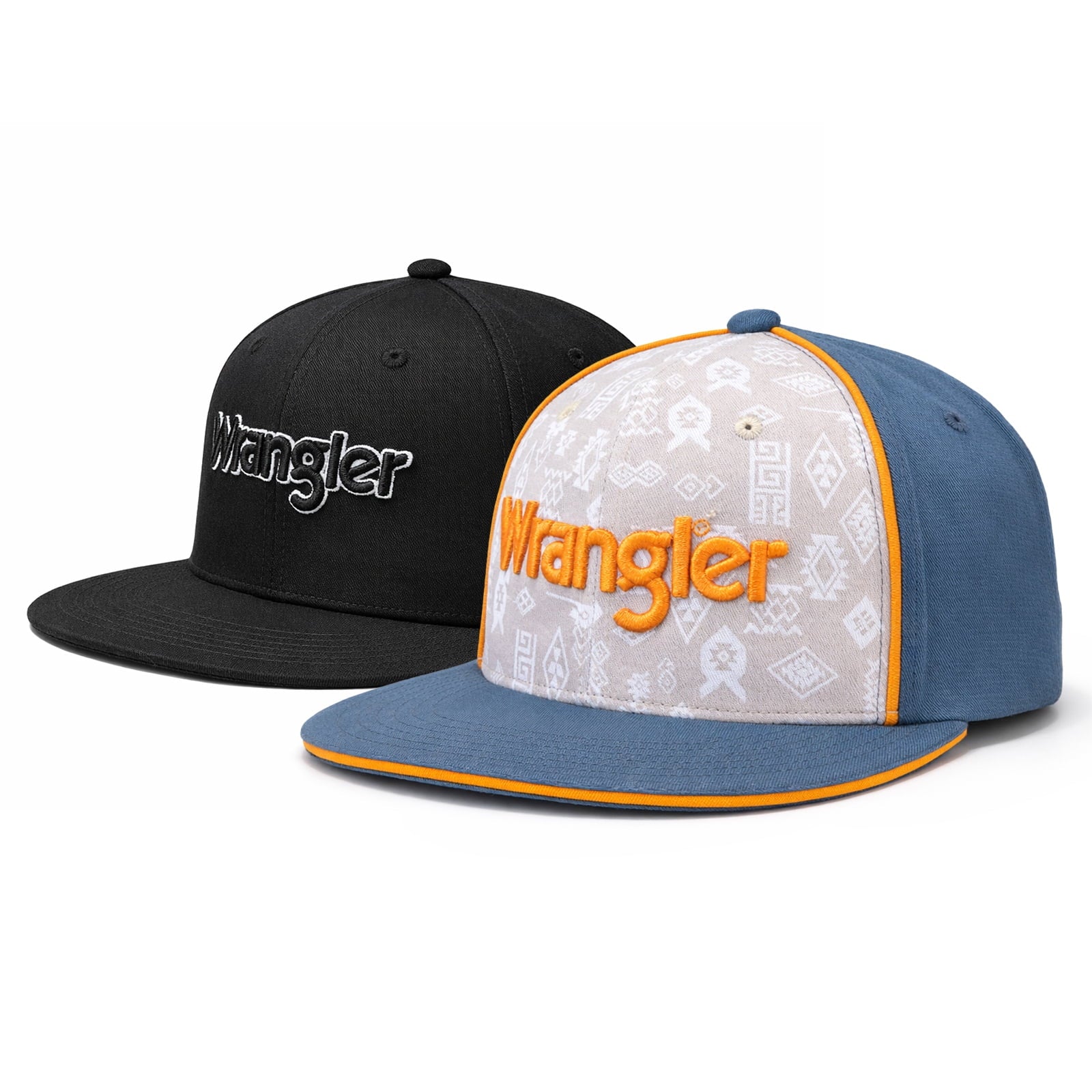 Wrangler Baseball Cap Hat Set for Men and Women Unisex Trucker Hat Breathable Mesh Structured 7-Panel Adjustable Snapback Cap