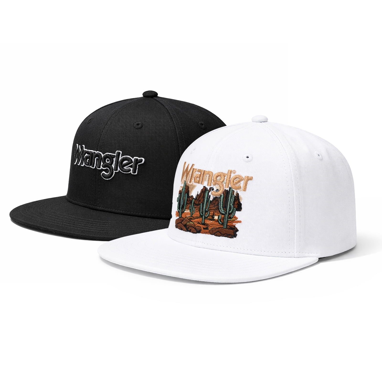 Wrangler Baseball Cap Hat Set for Men and Women Unisex Trucker Hat Breathable Mesh Structured 7-Panel Adjustable Snapback Cap