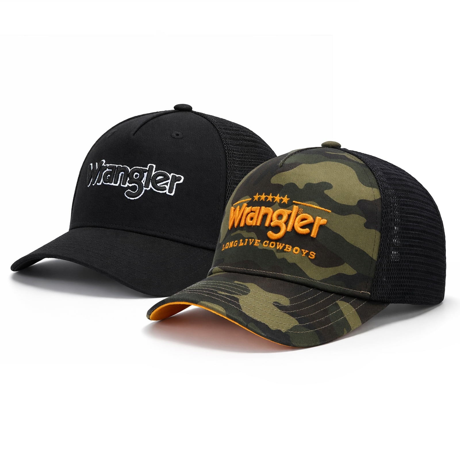Wrangler Baseball Cap Hat Set for Women Unisex Adjustable Snapback Breathable Mesh Structured Casual Outdoor
